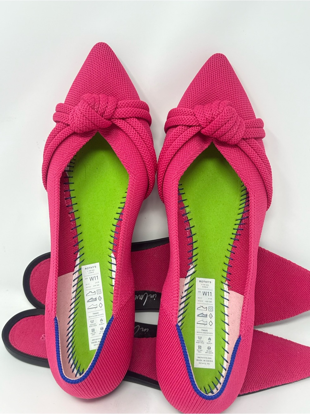 ❤️Rothy’s Knot Point II Flats in Hot Pink. Size 11 - Picture 2 of 15